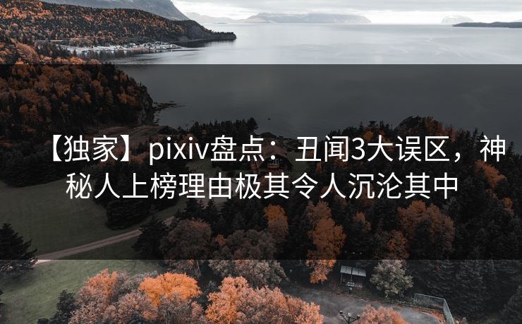 【独家】pixiv盘点：丑闻3大误区，神秘人上榜理由极其令人沉沦其中