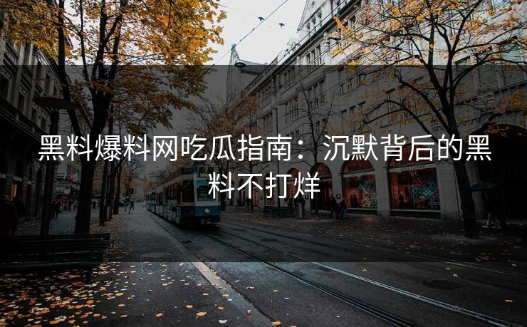 黑料爆料网吃瓜指南：沉默背后的黑料不打烊