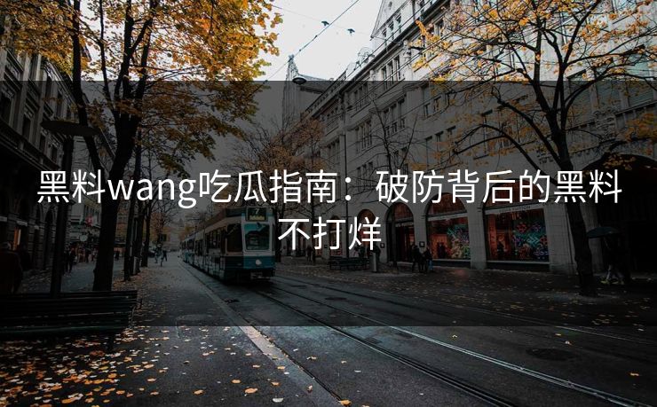 黑料wang吃瓜指南：破防背后的黑料不打烊