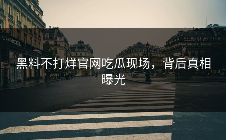 黑料不打烊官网吃瓜现场，背后真相曝光