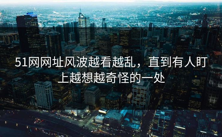 51网网址风波越看越乱，直到有人盯上越想越奇怪的一处